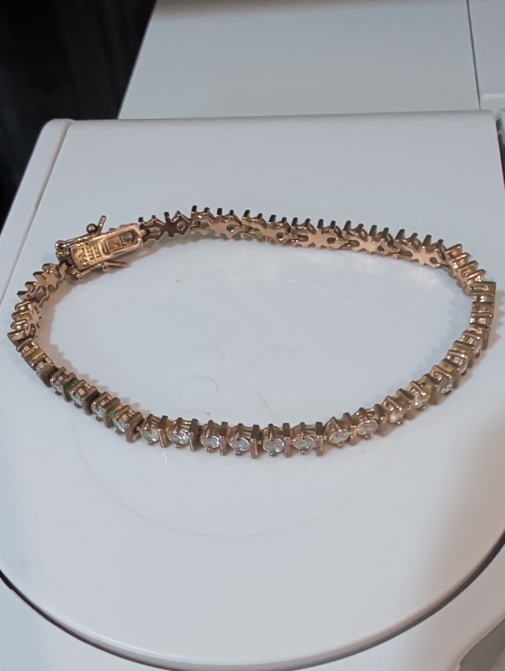 Classic Rose Gold Tennis Bracelet with Clear Stones